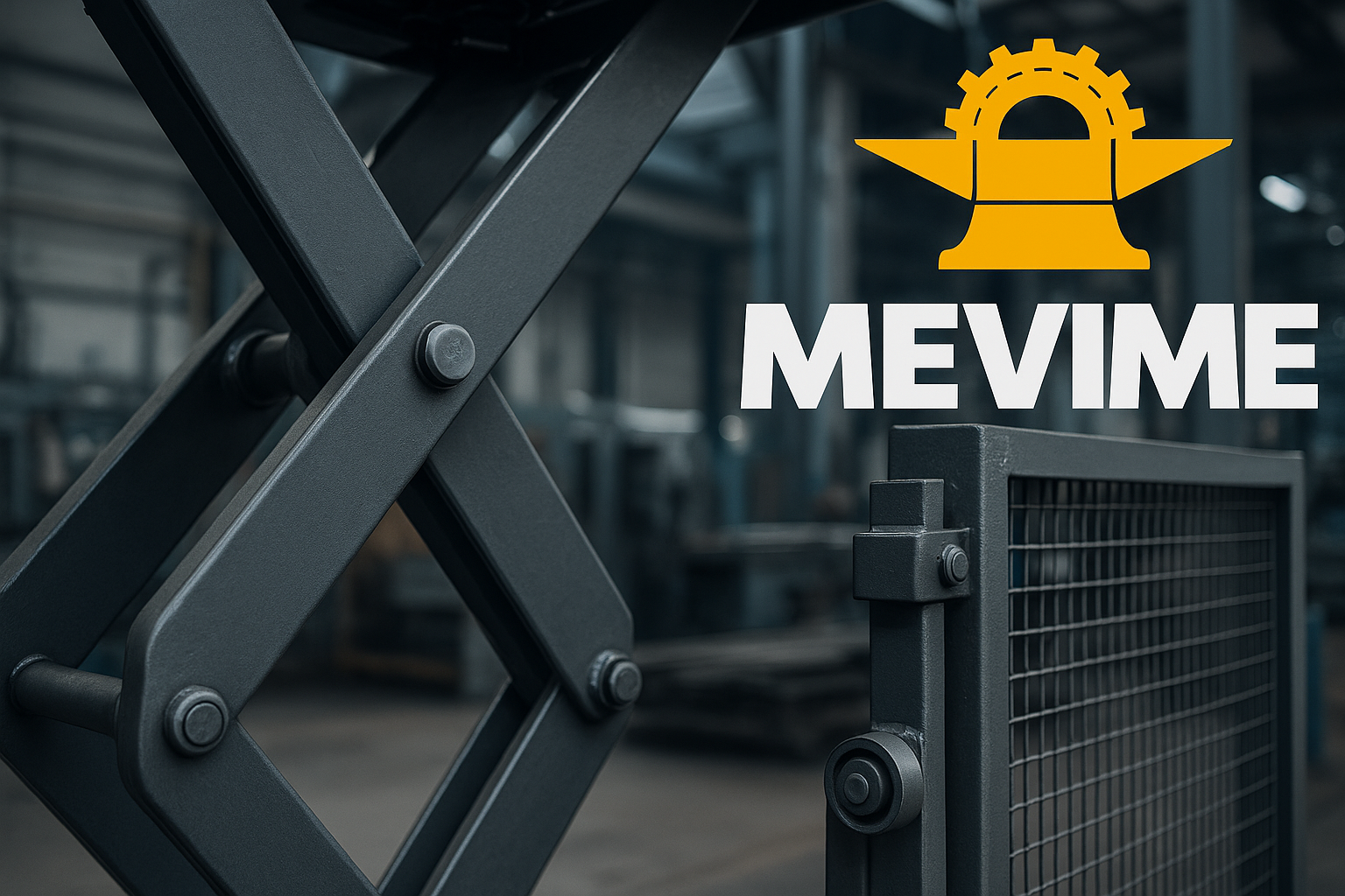 Cerradura dorada en puerta de madera con llaves insertadas y logo de MEVIME